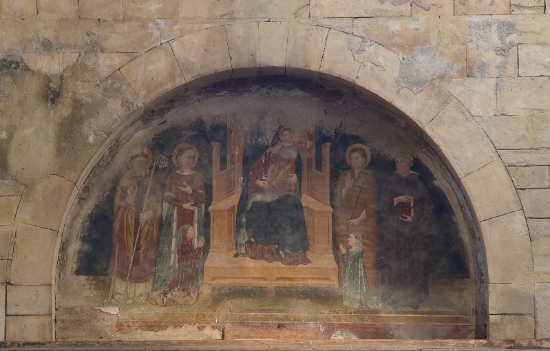Secondo Maestro di San Zeno sec. XIV, Madonna con Gesù Bambino e santi