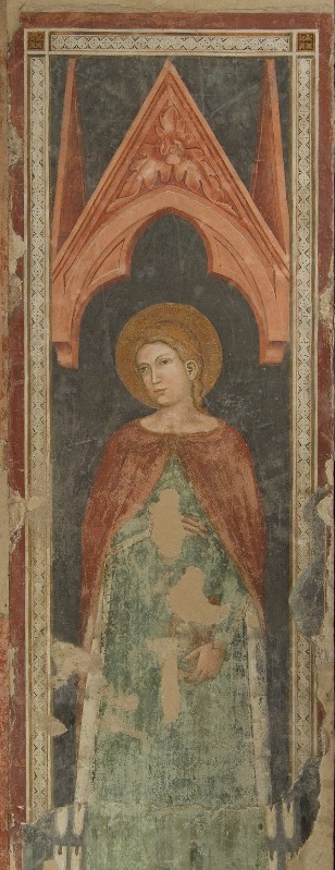 Secondo Maestro S. Zeno metà sec. XIV, Santa Caterina d'Alessandria con libro
