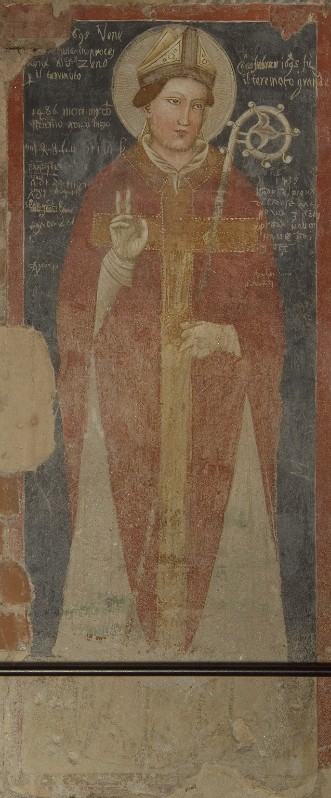 Secondo Maestro di San Zeno sec. XIV, San Zeno benedicente con pastorale