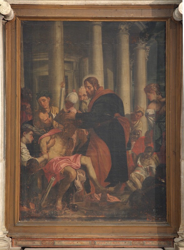 Ambito veneto sec. XVIII, San Barnaba apostolo risana un infermo
