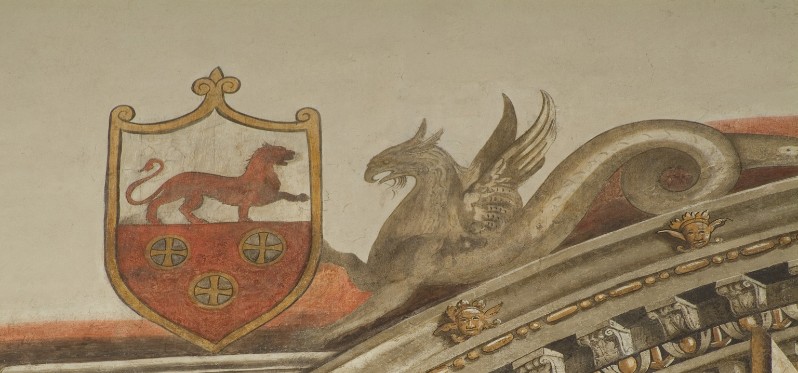 Falconetto G. M. (1503), Stemma della famiglia Calcasoli spaccato