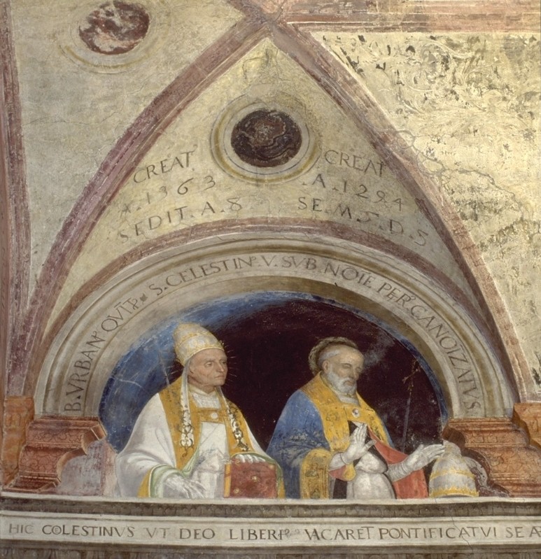 Morone F. sec. XVI, Papa Urbano V e San Celestino