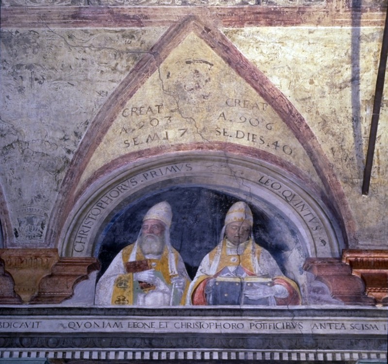 Morone F. sec. XVI, Papa Cristoforo I e papa Leone V