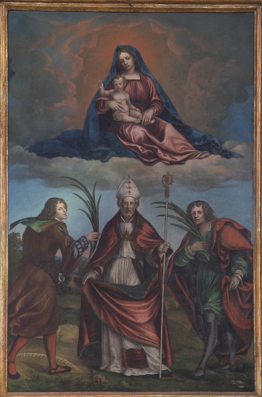 Giolfino N. sec. XVI, Madonna con Gesù Bambino San Biagio San Vito e San Modesto