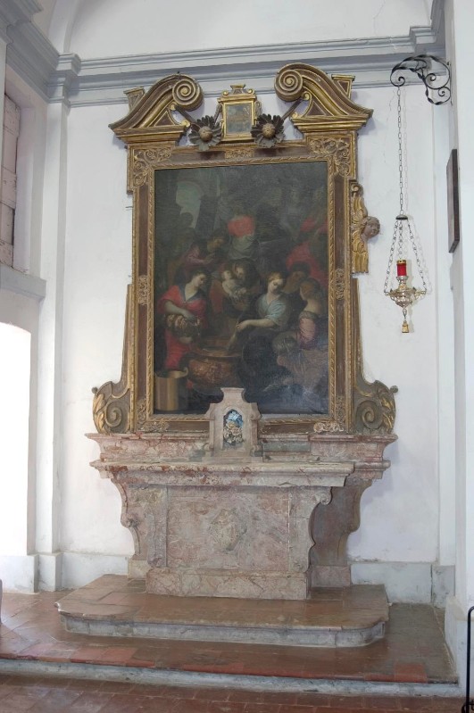 Ambito lombardo sec. XVIII, Altare con ancona intagliata