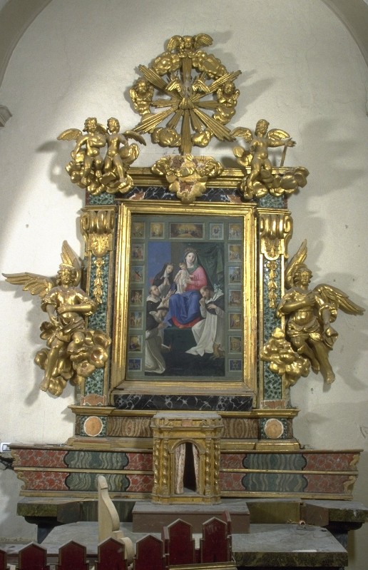 Bottega romagnola sec. XVII, Espositorio con angeli scolpiti