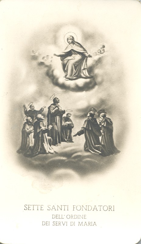 Ambito italiano sec. XX, Madonna e i fondatori dell'ordine dei servi di Maria
