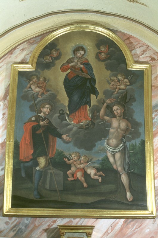 Ambito piemontese sec. XVII, Immacolata tra Sant'Alessio e San Sebastiano
