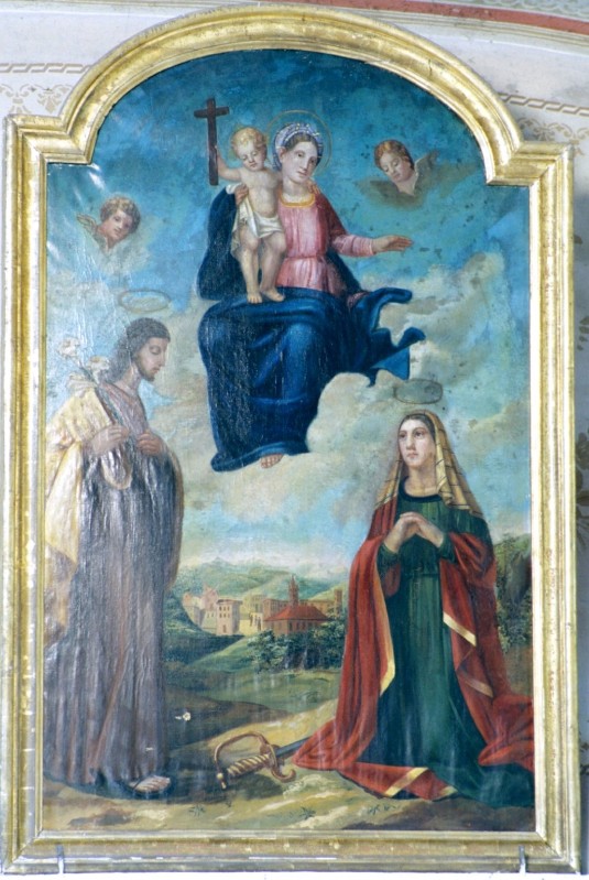 Ambito piemontese sec. XIX, Madonna tra Santa Petronilla e santo