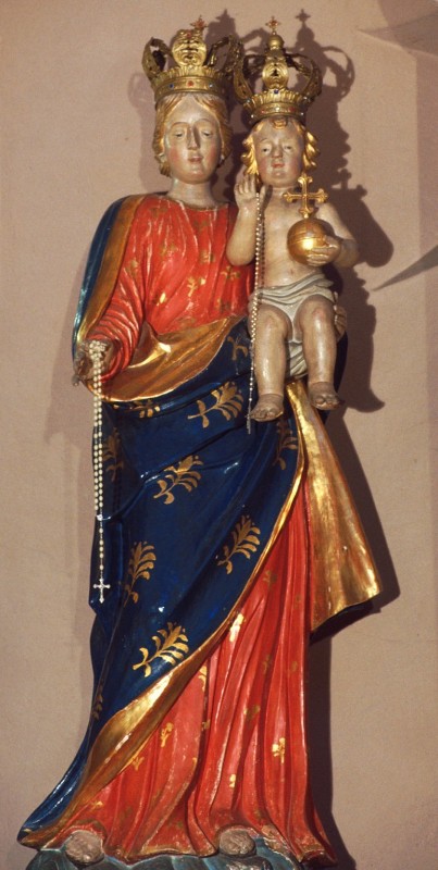 Ambito piemontese sec. XIX, Statua processionale della Madonna con Bambino
