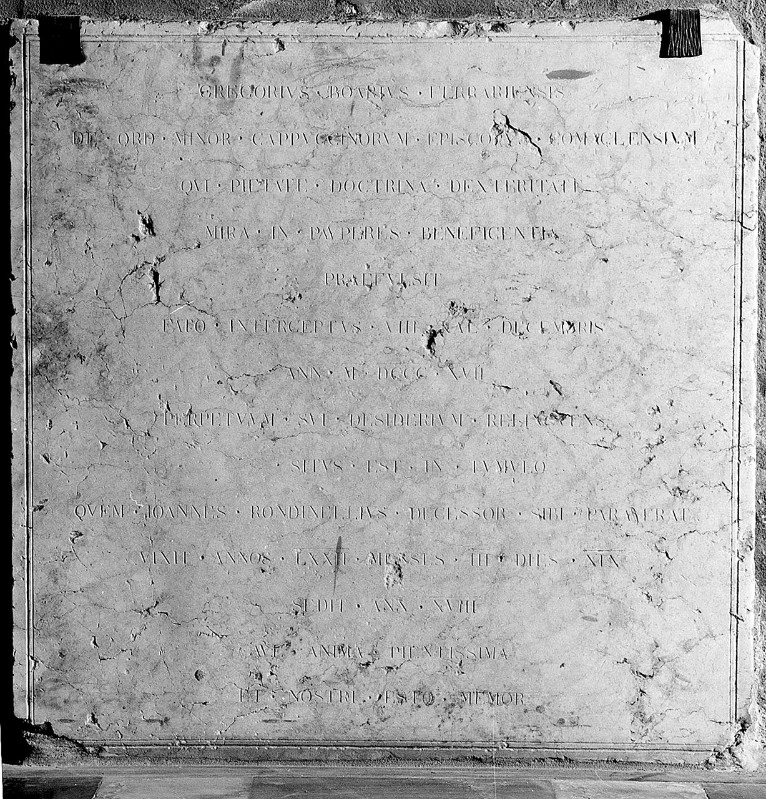 Ambito comacchiese (1817), Lapide sepolcrale di Gregorio Boari