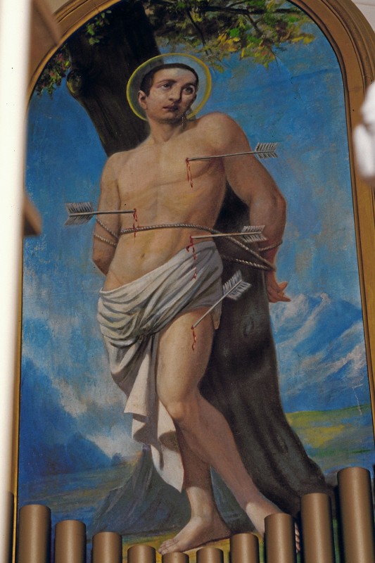 Bottega veneta sec. XX, Dipinto con San Sebastiano