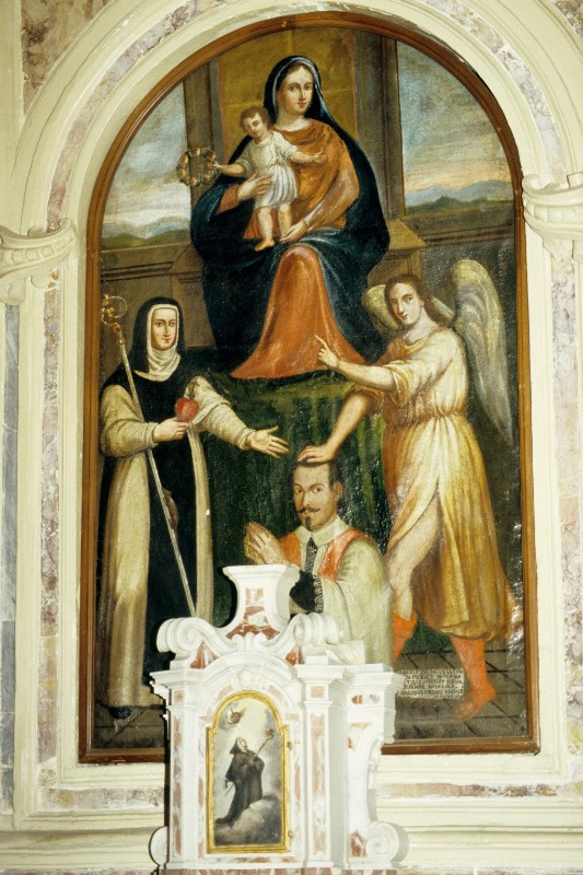 Bottega veneta sec. XVII, Pala con Santa Gertrude e arciprete Giordani
