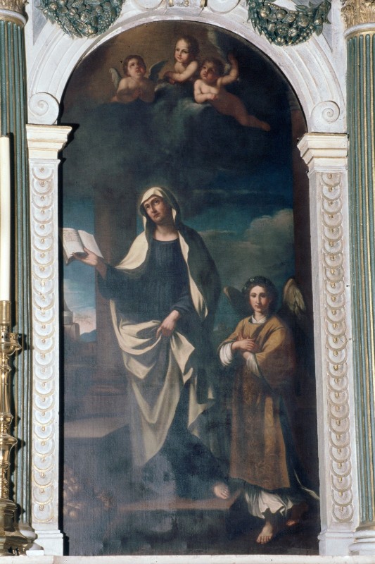 Bottega veneta sec. XVII, Pala con San Francesca Romana dal Guercino