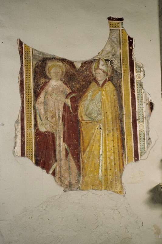 Martino da Verona sec. XIV, Affresco con Santa Caterina e Sant'Agostino
