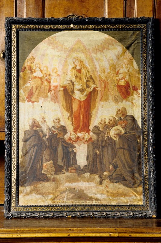 Bottega veneta sec. XIX, Apparizione della Madonna ai sette santi fondatori