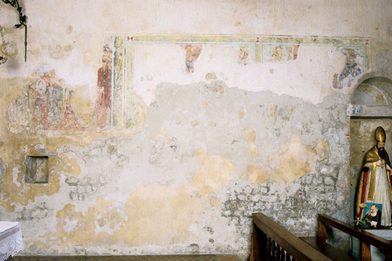 Bottega veneta (1491-1493), Affreschi della parete destra con cornice a foglie