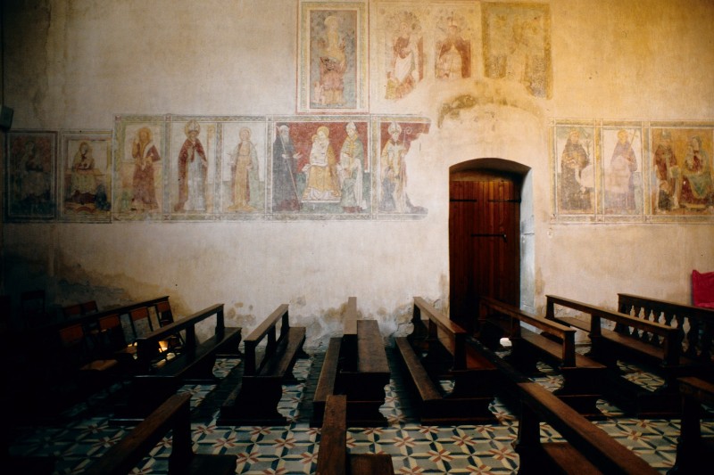 Bottega veneta (1491-1493), Affreschi della parete sinistra con cornice a foglie