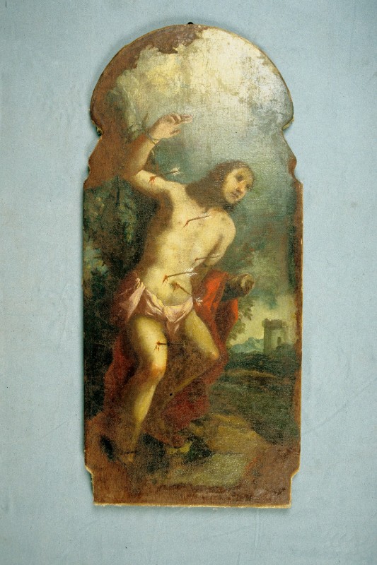 Ambito veneto sec. XVIII, Dipinto con San Sebastiano