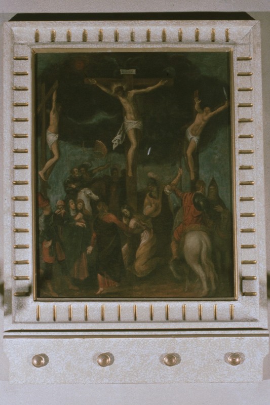 Bottega del Da Ponte sec. XVI, Dipinto con Crocifissione