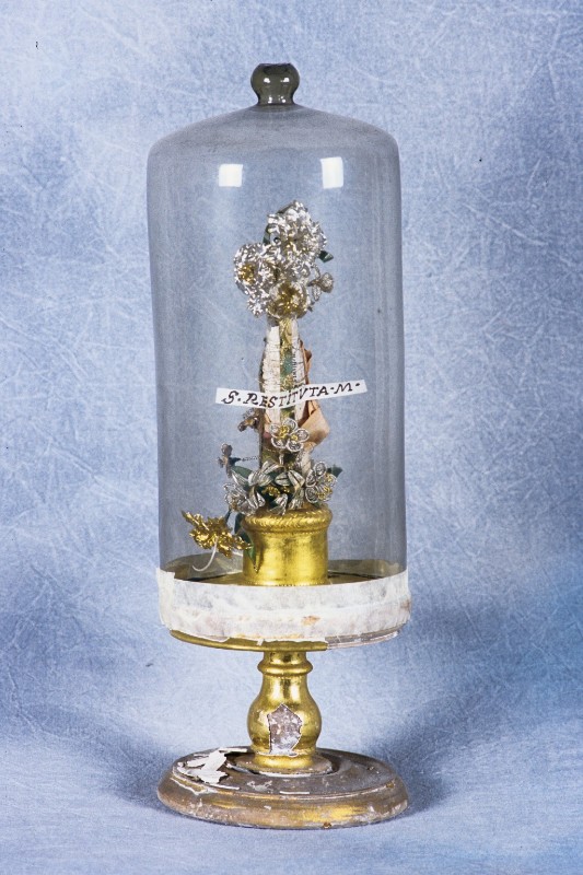 Bottega vicentina sec. XIX, Reliquiario a fiala di Santa Restituta
