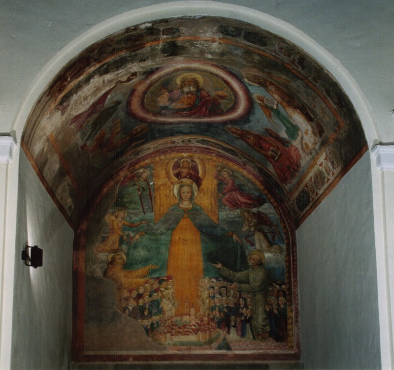 Caporali B. (1480), Dipinti con la Madonna della Misericordia e gli Evangelisti