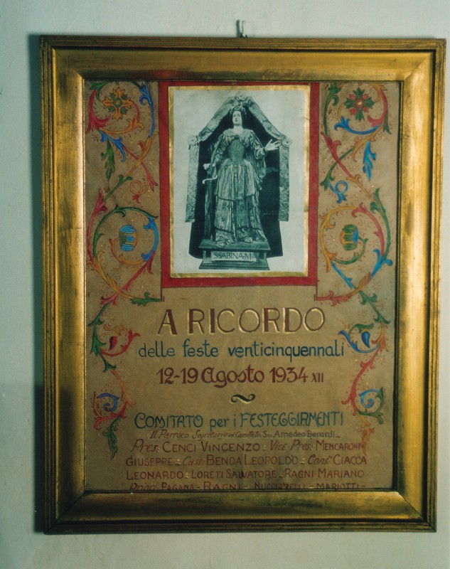 Tipografia umbra (1934), Diploma con immagine di Santa Sabina
