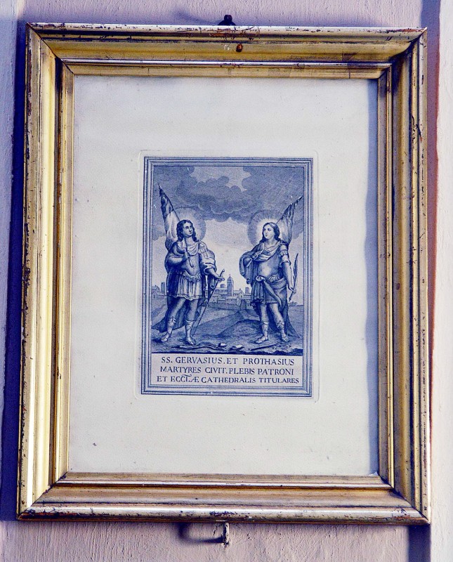 Bott. Italia centrale sec. XVIII, Stampa raffigurante i santi Patroni