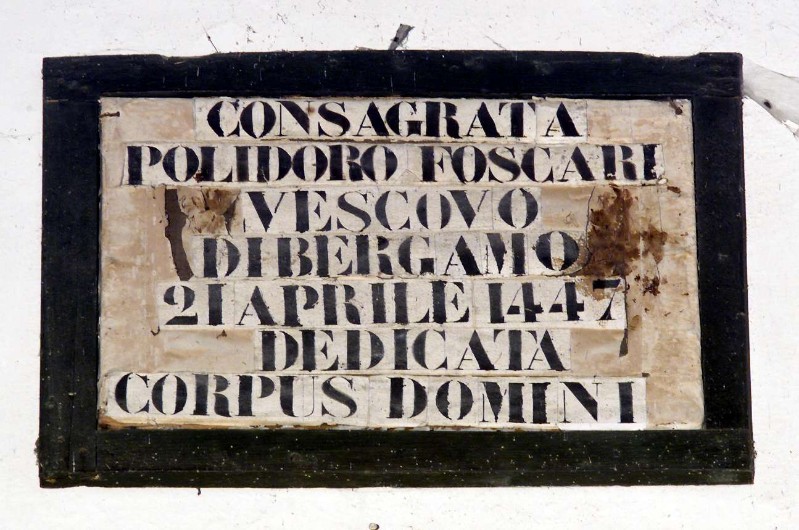 Ambito bergamasco sec. XIX, Targa con iscrizione