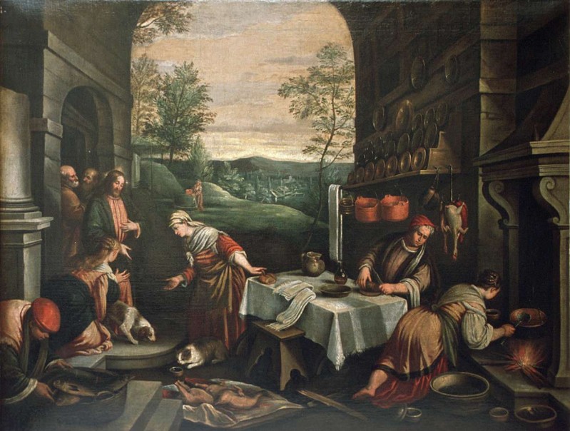Copia da Bassano J. sec. XVI-XVII, Gesù in casa di Maria Marta e Lazzaro