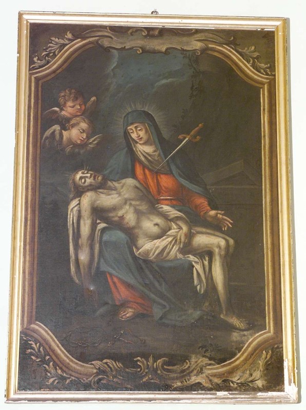 Ambito bergamasco sec. XVII, Pietà ad olio su tela