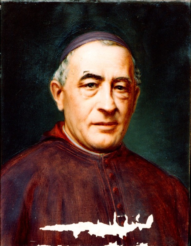 Ambito lombardo sec. XIX, Ritratto di vescovo realizzato in olio su tela