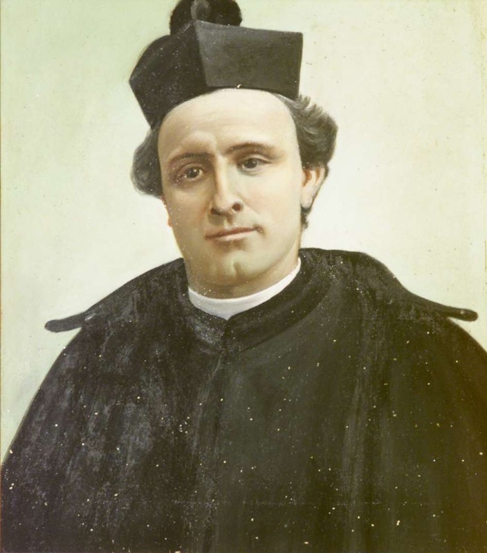 Ambito bergamasco sec. XX, Ritratto di prelato dipinto ad olio su tela