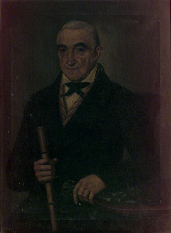 Ambito lombardo sec. XIX, Ritratto di gentiluomo in olio su tela