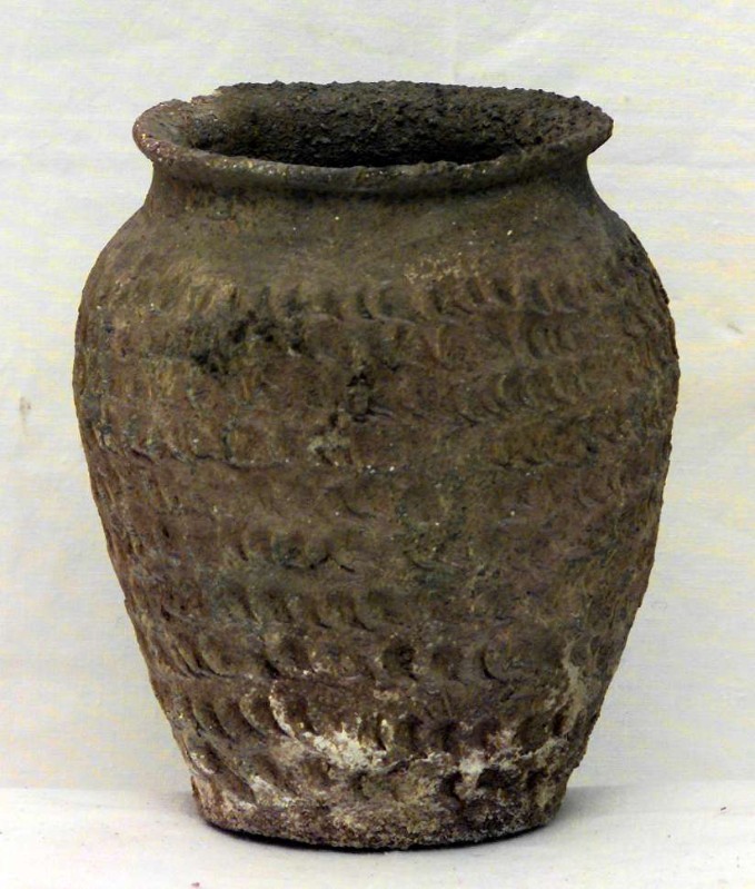 Ambito romano sec. VIII a.C.-IV d.C., Vaso con decorazione a pizzicato