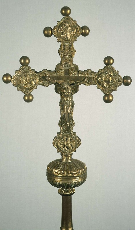 Ambito lombardo-veneto sec. XVI, Croce astile argentata