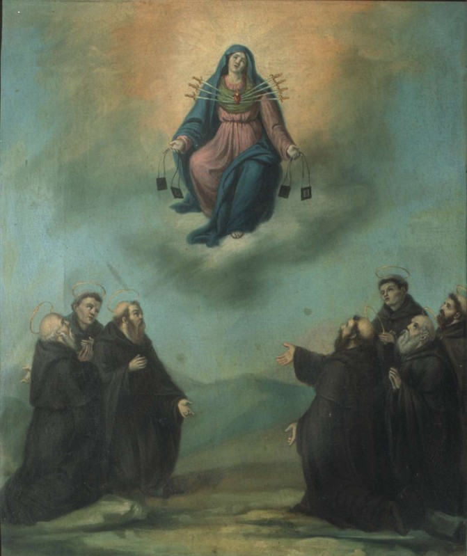 Ambito bergamasco sec. XIX, Madonna Addolorata e santi