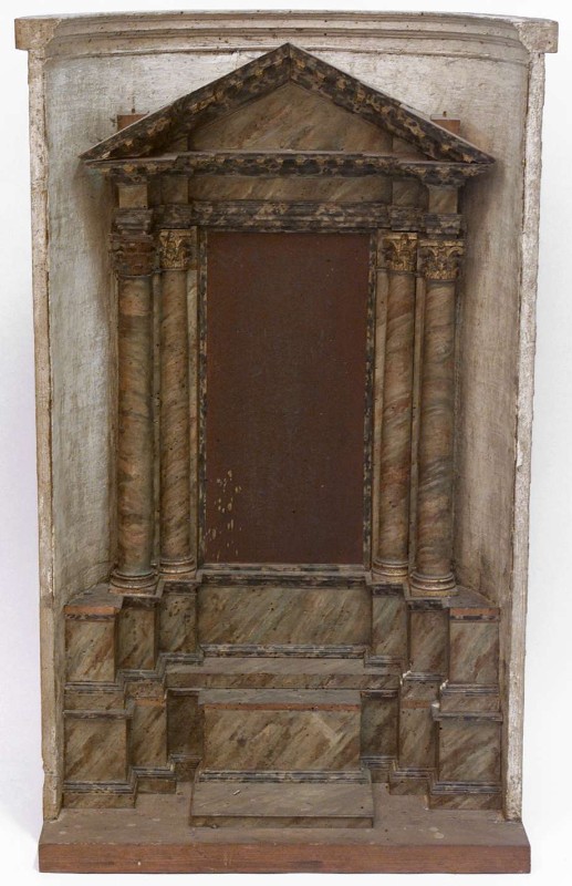Ambito bergamasco sec. XVIII, Modello di altare in legno intagliato