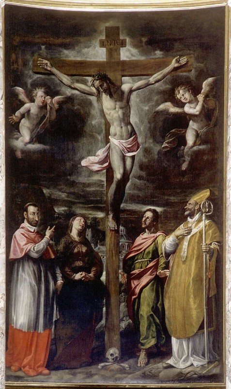 Cavagna G.P. sec. XVII, Cristo crocifisso con Vergine e Santi