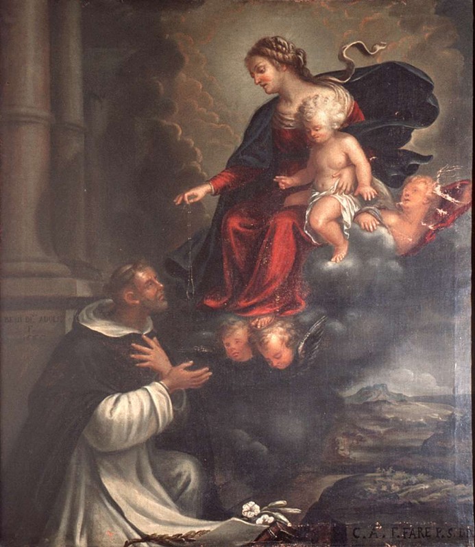 Adolfi B. (1686), Madonna del Rosario con San Domenico