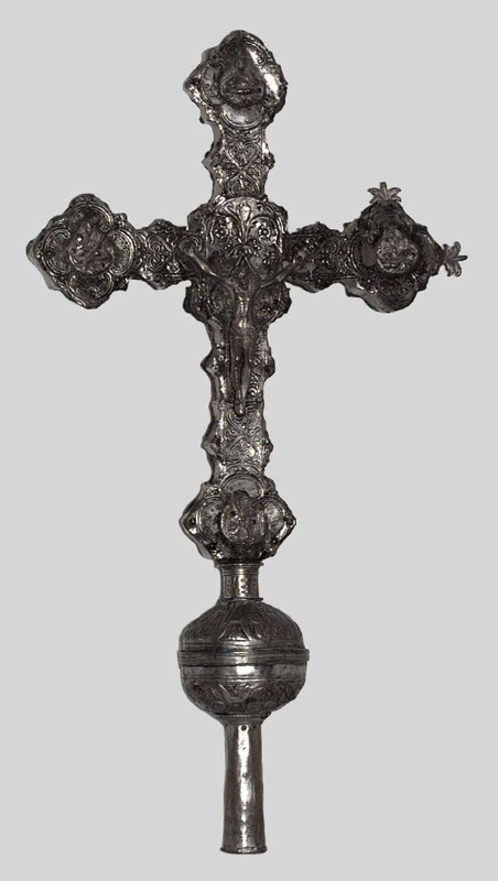 Ambito lombardo-veneto sec. XVI, Croce astile in lamina