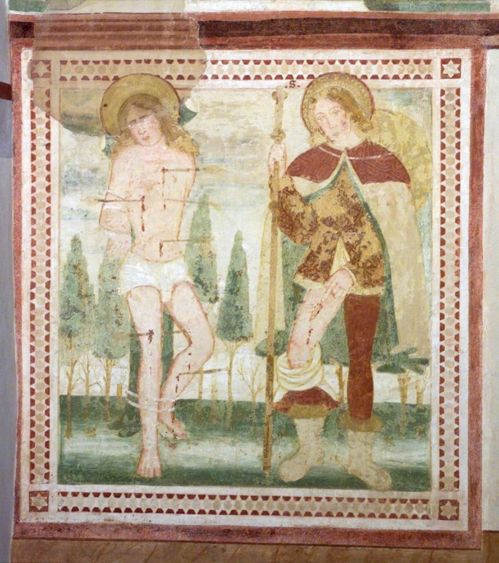 Ambito bergamasco sec. XV, San Sebastiano e San Rocco