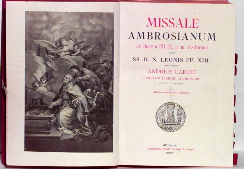 Ambito milanese sec. XX, Stampa di messale ambrosiano
