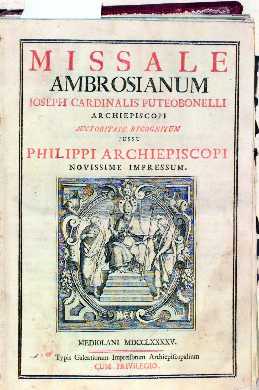 Ambito milanese sec. XVIII, Frontespizio di messale ambrosiano