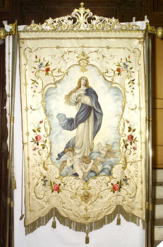 Manifattura lombarda sec. XIX, Stendardo della Madonna assunta