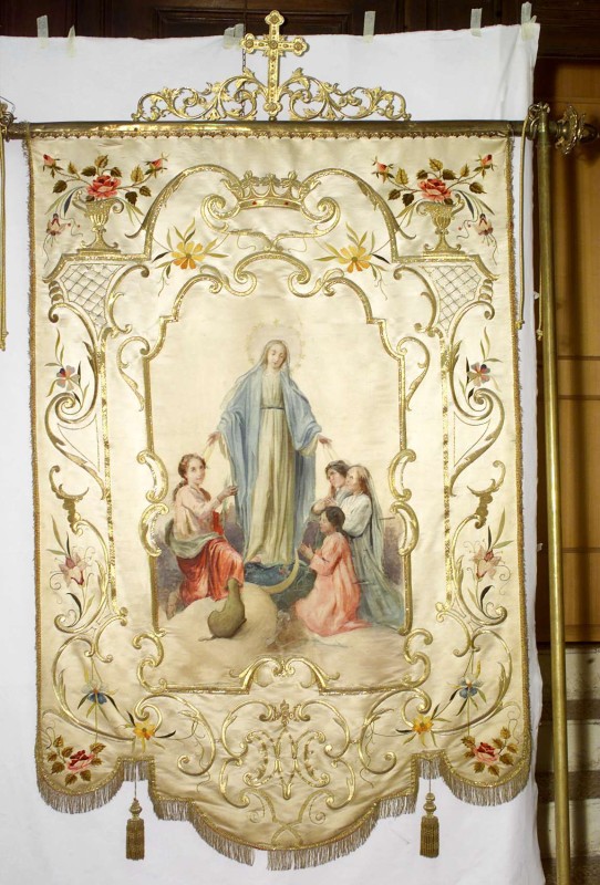 Manifattura lombarda sec. XIX, Stendardo della Madonna Immacolata