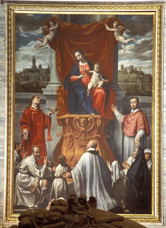 Cavagna G.P. (1619), Madonna in trono con Gesù Bambino e santi