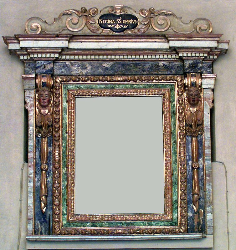 Ambito lombardo sec. XVII, Cornice in legno intagliato e parzialmente dorato