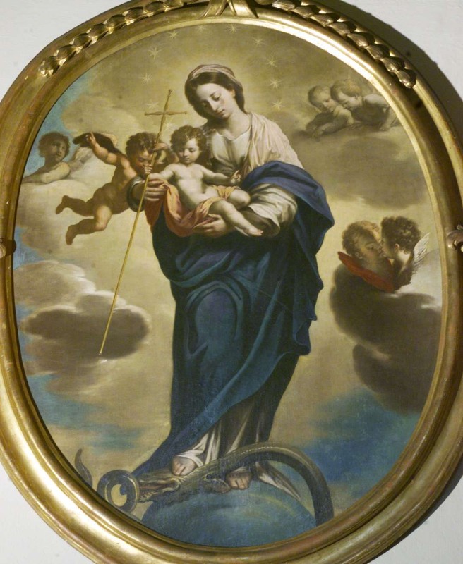 Ambito lombardo sec. XIX, Madonna Immacolata ad olio su tela