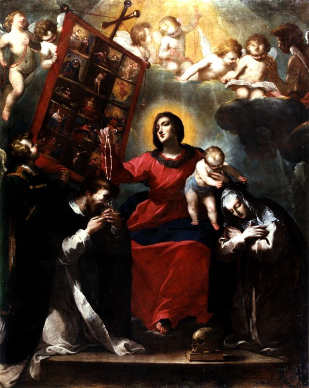 Borzone L. (1626) (?), Madonna del rosario con Bambino